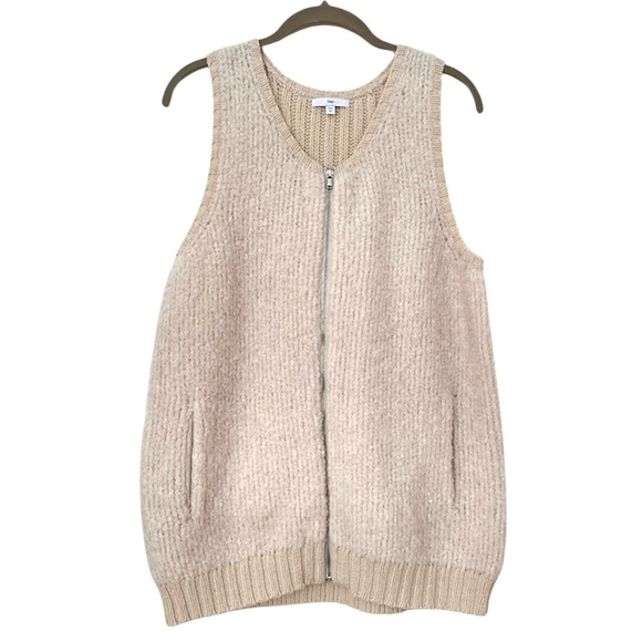 GAP Sweaters - Gap Wool Alpaca Zip Front Sleeveless Sweater Vest Cream Womens Medium